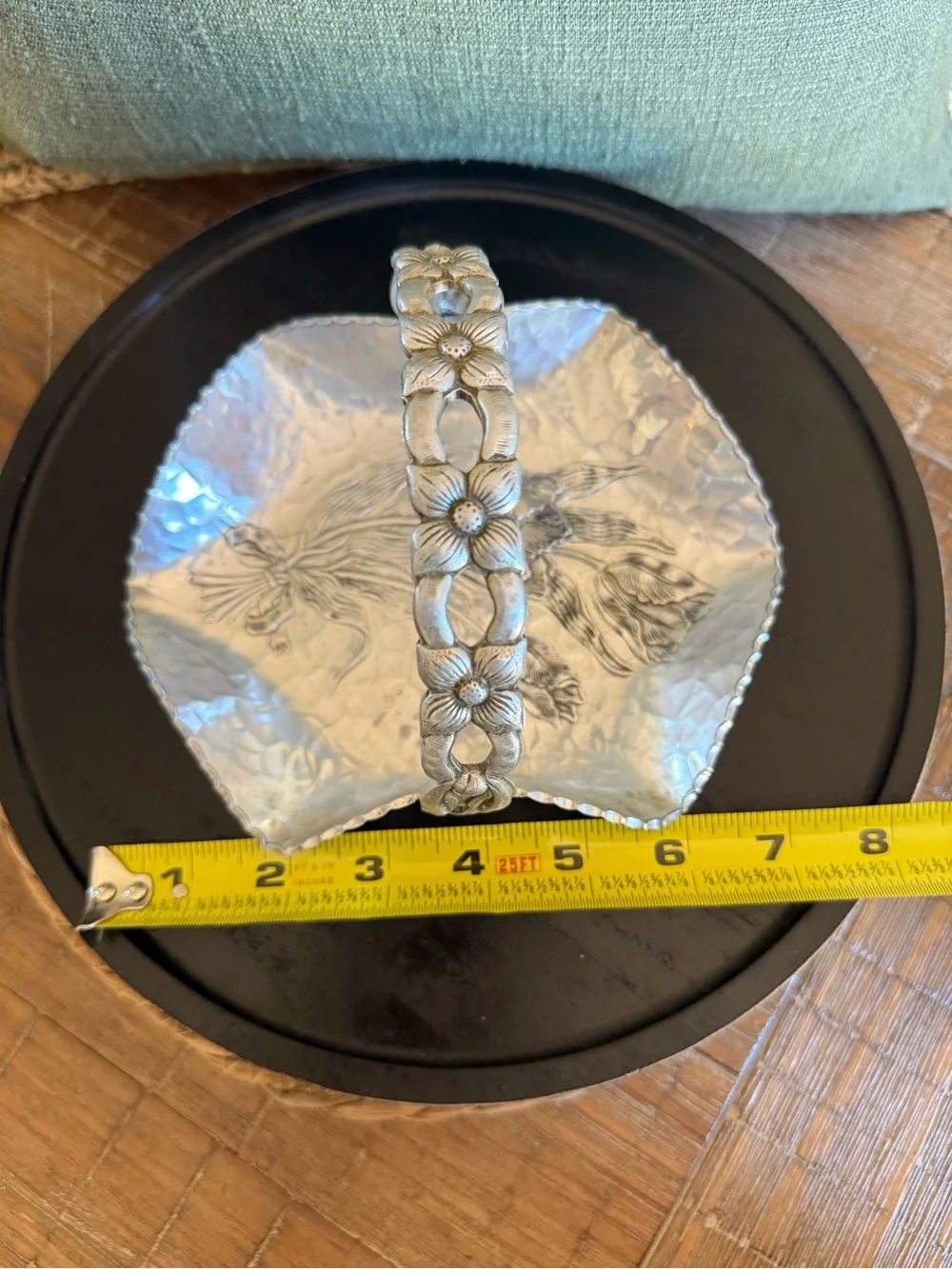 Vintage Rodney Kent Hand Wrought Aluminum Tulip Basket #429